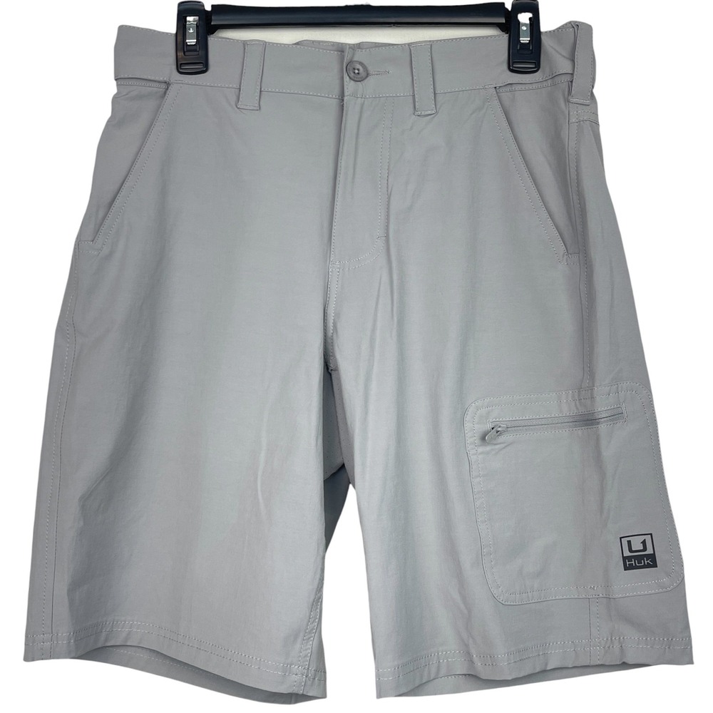 NEW Huk NXTLVL 10.5" Short Mens S Next Level Grey Cargo Performance Fishing